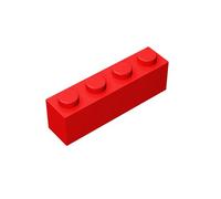 Classic Building Brick 1x4, 100 mattoncini sfusi, compatibili con parti e pezzi Lego 3010 (110 pezzi) (rosso)