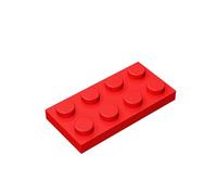Classic Building Bricks Plate 2x4, 100 pezzi, compatibile con parti e pezzi Lego 3020, set da gioco creativo, 100% compatibile con tutte le principali marche di mattoni (colore: rosso)