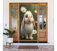 Classic Bunny Avorio Stampa No.161 Coperture decorative per porta, decorazione per interni ed esterni, primavera, estate, autunno, inverno, Halloween, Natale, decorazioni per la casa