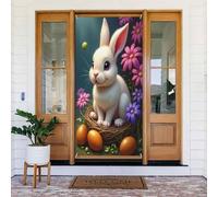 Classic Bunny Avorio Stampa No.71 Coperture decorative per porta, decorazione per interni ed esterni, primavera, estate, autunno, inverno, Halloween, Natale, decorazioni per la casa