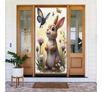 Classic Bunny Tan Print No.108 - Copri porta decorativo, decorazione per interni ed esterni, primavera, estate, autunno, inverno, Halloween, Natale, decorazioni per la casa