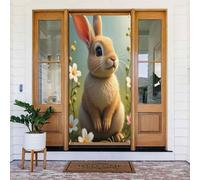 Classic Bunny Tan Print No.159 Coperture decorative per porta, decorazioni per interni ed esterni, primavera, estate, autunno, inverno, Halloween, Natale, decorazioni per la casa