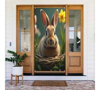Classic Bunny Tan Print No.213 - Copri porta decorativo, decorazione per interni ed esterni, primavera, estate, autunno, inverno, Halloween, Natale, decorazioni per la casa