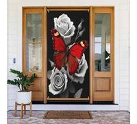 Classic Butterfly Brown Print No.647 - Coperture decorative per porte, per interni ed esterni, primavera, estate, autunno, inverno, Halloween, Natale, decorazioni per la casa