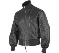 Classic Bw German Army Stile Hombres Del Cuoio Volo Pilot Bomber Nero S-4Xl
