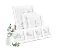 Chalcot set composto da 7 cornici, 3 dimensioni, rettangolari, passepartout, legno