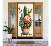 Classic Cactus Moss Print No.10 Coperture decorative per porte, striscione decorativo per interni/esterni, primavera, estate, autunno, inverno, Halloween, Natale, decorazioni per la casa