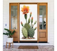 Classic Cactus Moss Print No.74 - Coperture decorative per porte, striscione decorativo per interni ed esterni, primavera, estate, autunno, inverno, Halloween, Natale, decorazioni per la casa