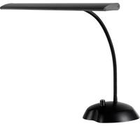 Classic Cantabile 12220 Lampada da Pianoforte Dimmerabile Bianca - 36 LED luminose - Collo d'oca lungo 38 cm - Porta di ricarica USB integrato per smartphone o tablet - Nero