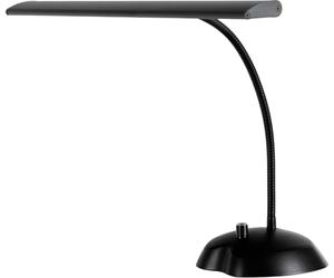 Classic Cantabile 12220 Lampada da Pianoforte Dimmerabile Bianca - 36 LED luminose - Collo d'oca lungo 38 cm - Porta di ricarica USB integrato per smartphone o tablet - Nero