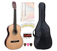 Classic Cantabile AS-851 1/2 Chitarra Classica da Concerto Starter Set per principianti con chitarra, borsa gigbag, corde in nylon, manuale, 3 plettri e accordatore a fischietto.