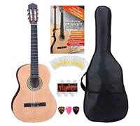 Classic Cantabile AS-861 Chitarra Classica Da Concerto 1/2 Starter-Set (chitarra classica acustica, adatta per bambini da 5 a 9 anni, borsa, corde, spartiti, plettro, diapason) naturale