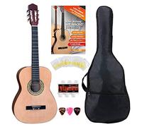Classic Cantabile AS-861 Chitarra Classica da Concerto 3/4 Starter-Set (chitarra classica acustica, adatta per bambini da 8-11 anni, borsa, corde, spartiti, plettro, accordatore a soffio) naturale