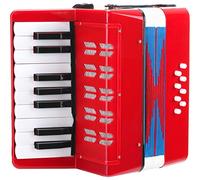 Classic Cantabile Bambino Rosso Fisarmonica per Bambini, Rosso (da 3 anni, 17 tasti note, 8 bassi, tracolle regolabili)