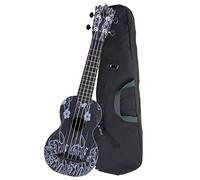 Classic Cantabile BeachBuddy "Black Beauty" soprano ukulele in ABS, 12 frets, sliding guitar-style tuners, perfect for outdoors and beach use.