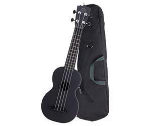 Classic Cantabile BeachBuddy "Blackbird" Ukulele soprano in materiale ABS (Uke, chitarra Hawaii, plastica PVC, 12 tasti, 12 tasti meccaniche per chitarra scorrevoli, adatta per esterni e spiaggia)