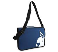 Classic Cantabile Borsa per Spartiti - Borsa per Lezioni di Musica e Educazione Musicale Precoce - Per Spartiti in Formato DIN e US - Tracolla - Tasche Interne per Accessori - Design Musicale - blu