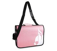 Classic Cantabile Borsa Portaspartiti - Borsa per Lezioni di Musica e Educazione Musicale Precoce - Per Spartiti in Formato DIN e US - Tracolla - Tasche Interne per Accessori - Design Musicale - rosa