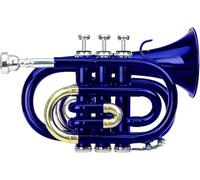 Classic Cantabile Brass TT-400 Tromba tascabile pocket Brass Sib ottone blu | Materiale: ottone, Diametro campana: 93 mm, 8 mm, Accordatura: Sib, Colore: verniciato blu, Verniciata blu, Campana: 93 mm