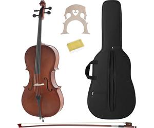 Classic Cantabile CP-100 Violoncello 1/2: set completo con arco, custodia, 4 accordatori di precisione. Tavola in abete, corpo in acero, cordiera in carbonio. Ideale per lezioni e principianti