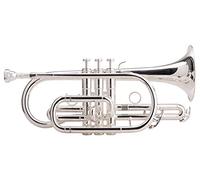 Classic Cantabile CR-400S Cornetta in Sib (argentata, pistoni in acciaio inox, coulisse in alpacca, con custodia, bocchino) argento