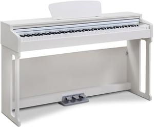 Classic Cantabile DP-220 WM E-Piano - 88 tasti pesati, meccanica a martello e dinamica di tocco - Pianoforte sottile, funzioni Layer, Split e Twinova - 3 pedali, 20 suoni - Digital piano bianco opaco