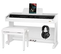 Classic Cantabile DP-A 310 WM E-Piano SET: digital piano 88 tasti, meccanica a martello, cuffie, USB, accompagnamento, 3 pedali, per principianti + panca, cuffie, scuola, bianco.