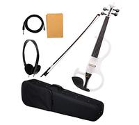 Set Violino Elettrico Principianti 4/4 Cavo Custodia Archetto Cuffie Bianco