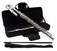 Classic Cantabile FL-100J Flauto Traverso, ottimo per principianti, testata dritta e curva, nichelina nichelata, Sol anticipato, accordatura in Do, con custodia e accessori, argento.