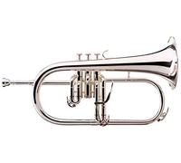 Classic Cantabile FL-26S Flicorno (intonazione Bb, leva trigger, 3 chiavi d'acqua, bocchino, custodia) argentato
