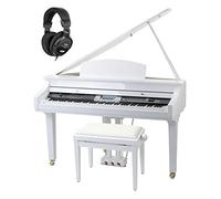 Classic Cantabile, GP-500 - Pianoforte a codino digitale, finitura bianco lucido, inclusapanca + cuffie