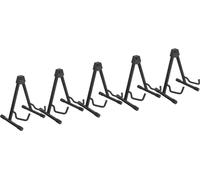 Classic Cantabile GS-2009A Supporti per Chitarre acustiche/bassi 5x set - regolabile in 3 posizioni, sistema a bottone, pieghevole, superficie imbottita, piedini in gomma, nero.