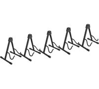 Classic Cantabile GS-2009E Supporti per Chitarra per E-Guitar/E-Bass Set da 5 - Regolabile in 3 Posizioni - Sistema a Bottone a Pressione - Pieghevole - Superficie Imbottita - Piedini in Gomma - Nero