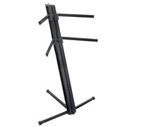 Classic Cantabile KS-100 Supporto Doppio Per Tastiere - Supporto Tastiera Regolabile In Altezza A Doppio Livello - Supporto Con Portata Di 25 Kg Per Livello - Attacco Per Braccio Microfono - Nero