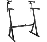 Classic Cantabile KSD-400Pro MK II Supporto Tastiera Plus Set - Supporto Tastiera Regolabile a 2 Livelli - Portata Fino a 100 kg (30 kg sopra / 70 kg sotto) - Larghezza e Altezza Regolabili - Nero