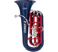 Classic Cantabile KT-30PL MardiBrass Tuba Bb in plastica leggera e stabile, corpo plastica, bocchino e meccanica ottone. Include gigbag e bocchino. Colori blu/rosso. Made in Repubblica Ceca.