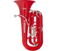 Classic Cantabile KT-30PL MardiBrass Tuba Svizzera in Bb, plastica ABS, leggera e stabile. Bocchino e meccanica in ottone. Include gigbag e bocchino. Colore rosso.