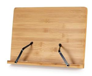 Classic Cantabile Leggio da Tavolo TSW-50S in Bambù, piano 33,3x22,3 cm, supporto per ricettario, libro, smartphone, tablet, con 5 angoli di inclinazione regolabili.