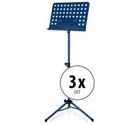 Classic Cantabile Leggio Orchestrale In Lamiera Forata Heavy Blu Set Da 3