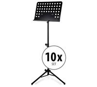 Classic Cantabile Leggio Orchestrale In Metallo Nero (Leggio Forato, Altezza Regolabile Da 58 A 100 Cm, Dimensioni Ripiano: 50,0 x 34,8 x 4,5 Cm)