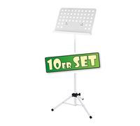 Classic Cantabile Leggio Orchestrale In Metallo Bianco (Leggio Forato, Altezza Regolabile Da 58 A 100 Cm, Dimensioni Ripiano: 50,0 x 34,8 x 4,5 Cm)