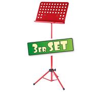 Classic Cantabile Leggio Orchestrale In Metallo Rosso (Leggio Forato, Altezza Regolabile Da 58 A 100 Cm, Dimensioni Ripiano: 50,0 x 34,8 x 4,5 Cm)