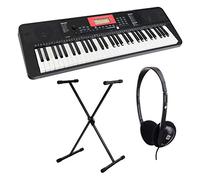 Classic Cantabile LK-290 Tastiera con Tasti Luminosi - Set 61 Tasti con Touch Sensibile - 580 Suoni e 200 Ritmi di Accompagnamento - incl. Supporto X-Keyboard & Cuffie - nero