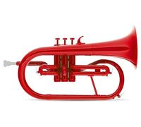 Classic Cantabile MardiBrass Flicorno in plastica ABS - Valvole Perinet - 600 g leggero - Diametro: 11,5 mm - incl. bocchino e custodia - rosso