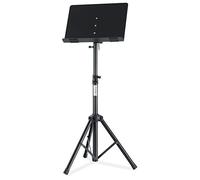 Classic Cantabile OST-350 Leggio 2-in-1 - utilizzabile come leggio e come leggio da tavolo o portalibri - leggio da orchestra con ripiano chiuso in acciaio - leggio in metallo - nero