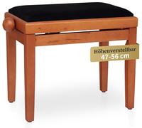 Classic Cantabile Panchetta per pianoforte faggio, massello | legno massiccio, rivestimento a coste, seduta 55 x 32 cm, meccanismo a mandrino, piedini in gomma antiscivolo, massimo 120 kg