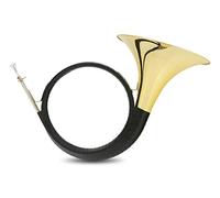 Classic Cantabile PH-400 Bb-Parforcehorn - Corno da caccia e corno da segnale con chiusura a strappo - Corno a due giri in ottone verniciato trasparente - Incluso bocchino e custodia leggera