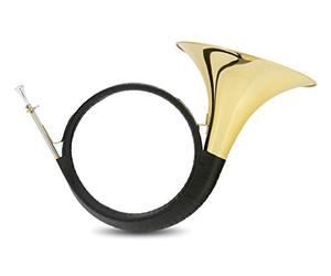 Classic Cantabile PH-400 Bb-Parforcehorn - Corno da caccia e corno da segnale con chiusura a strappo - Corno a due giri in ottone verniciato trasparente - Incluso bocchino e custodia leggera
