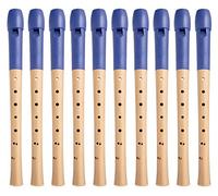 Classic Cantabile Pivella Flauto Dolce C-Soprano - 10 flauti acero con testa plastica - diteggiatura barocca - custodia, tabella, bastoncino pulizia e grasso sughero - Blu