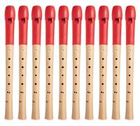 Classic Cantabile Pivella Flauto Dolce C-Soprano - 10 flauti acero con testa plastica, diteggiatura barocca. Include custodia, tabella diteggiatura, bastoncino pulisci e grasso per sughero. Rosso.